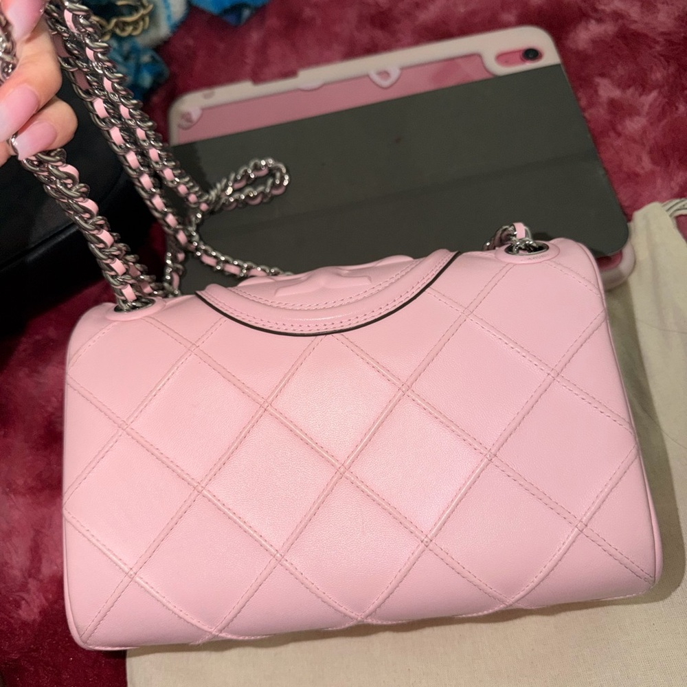 Tory Burch Pink Plie Fleming Shoulder Bag - Picture 5 of 12